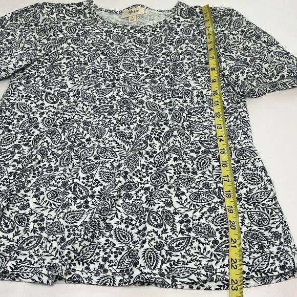 Style & Co. Women’s Black & White Floral Short Sleeve Blouse Size Medium - Picture 7 of 7